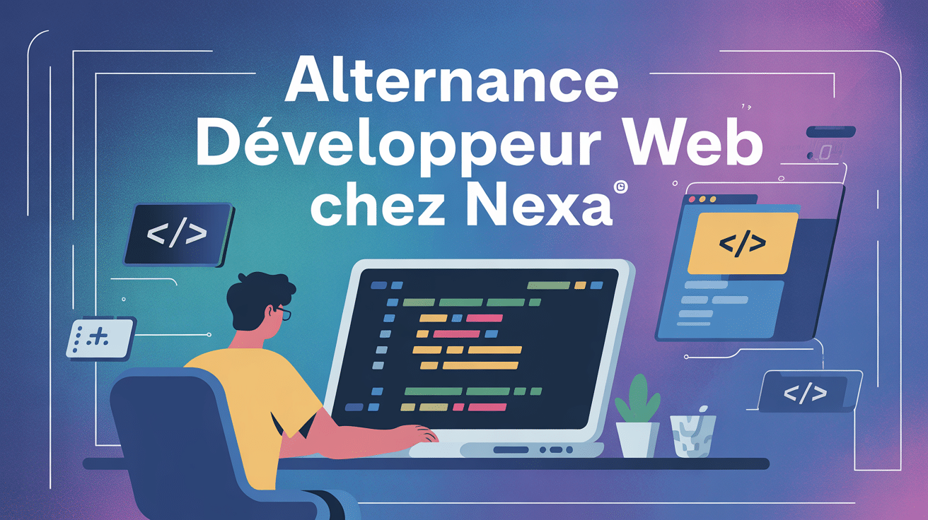 Étudiant silhouette travailler ordinateur alternance développeur web nexa