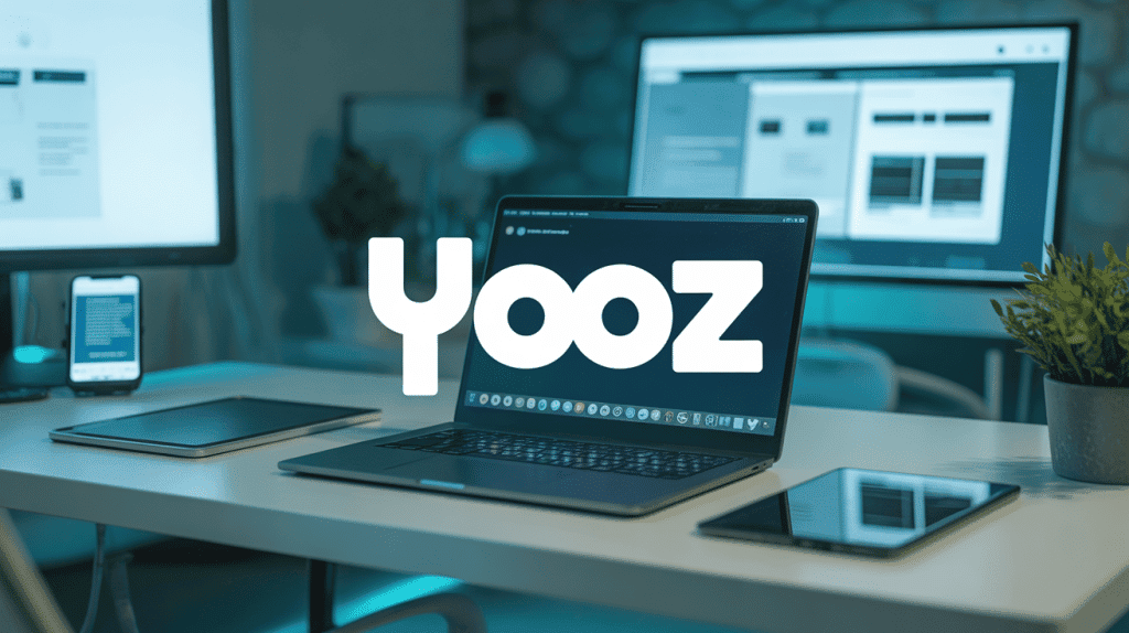 poste de travail avec yoez écran et appareil numérique