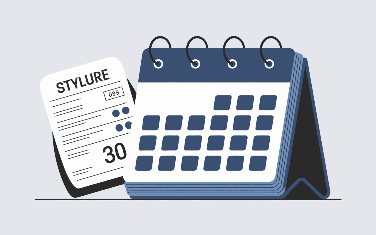 Calendrier avec calcul délai 30 jours fin de mois et facture