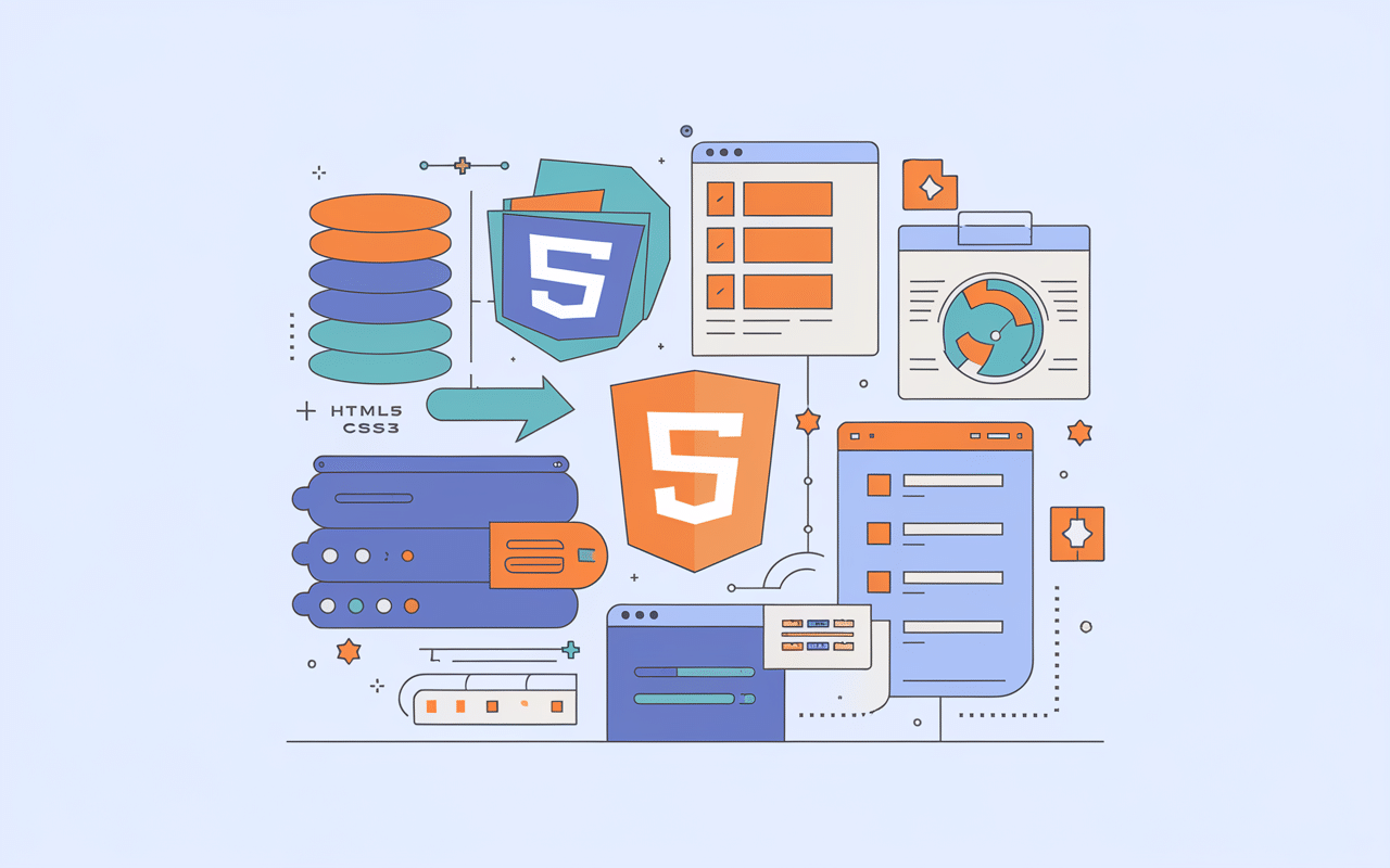 Icônes technologies HTML CSS JavaScript bases données alternance développeur web nexa
