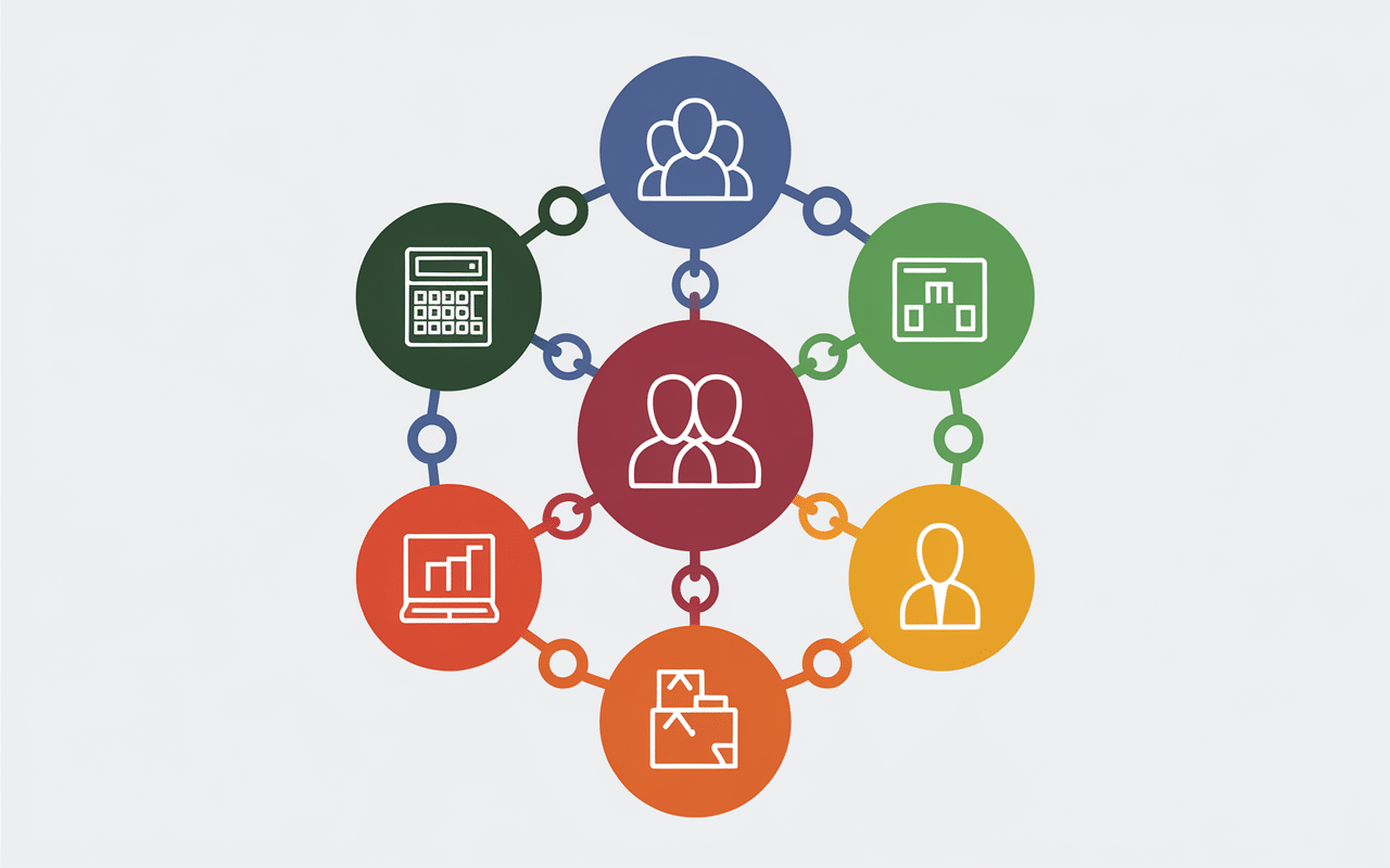 Diagramme des fonctions ERP interconnectées