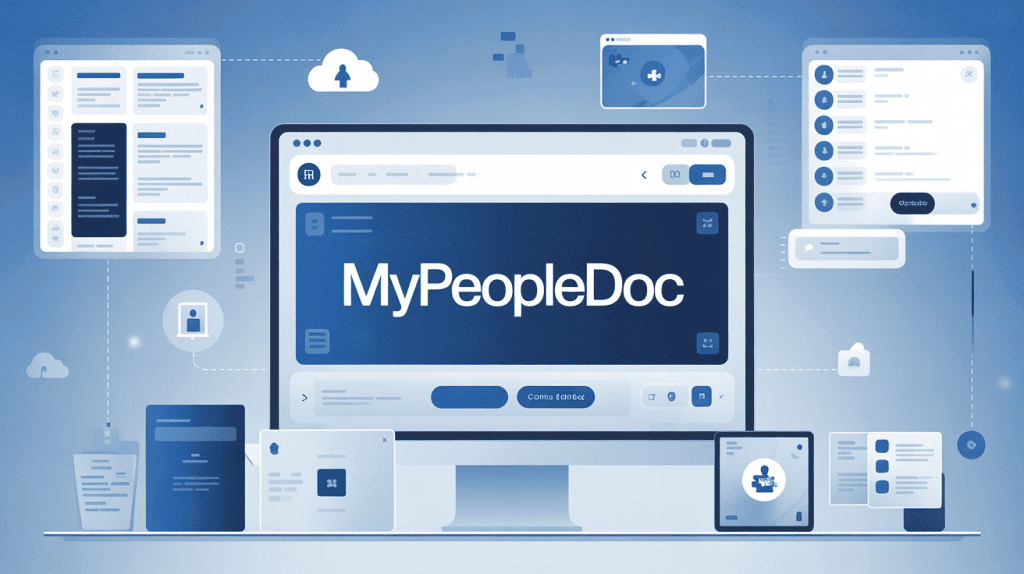 interface moderne mypeopledoc plateforme numerique rh avec documents digitalises