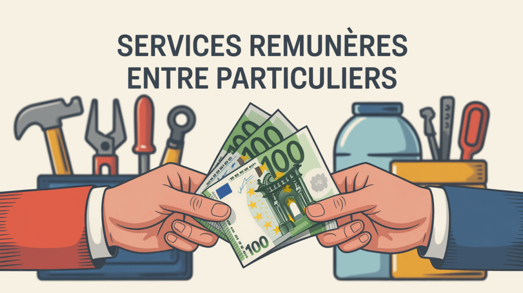 Illustration moderne échange service rémunéré