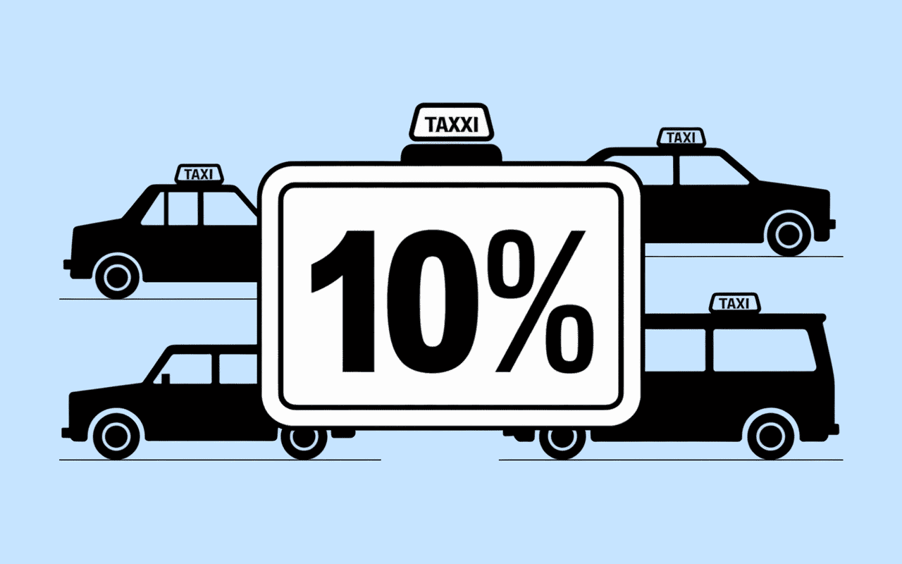panneau tva pour les taxis 10 pour cent transport personnes