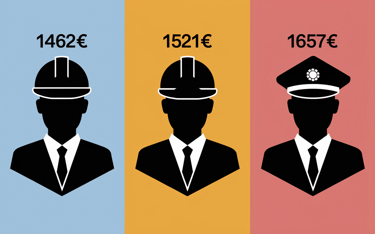 Silhouettes professionnelles avec montants brut en net