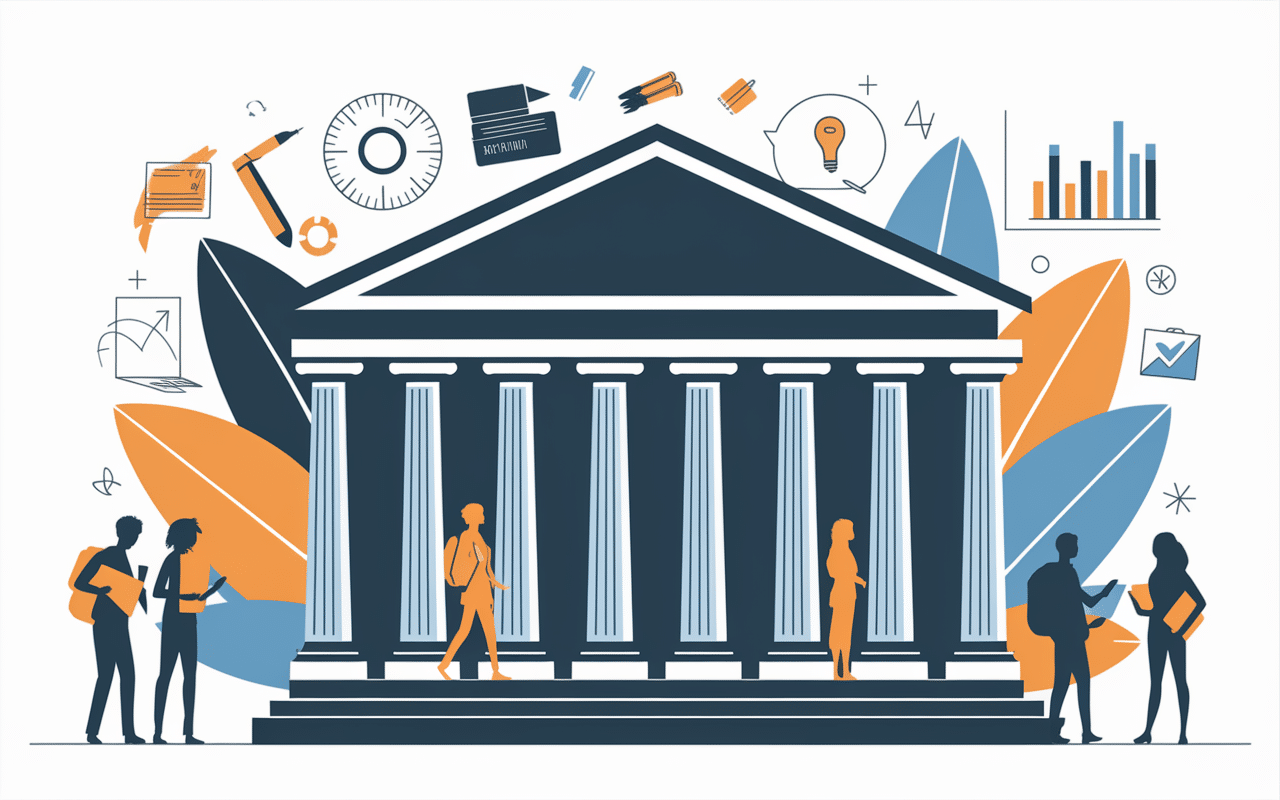 Jeunes ASEAN devant bâtiment moderne