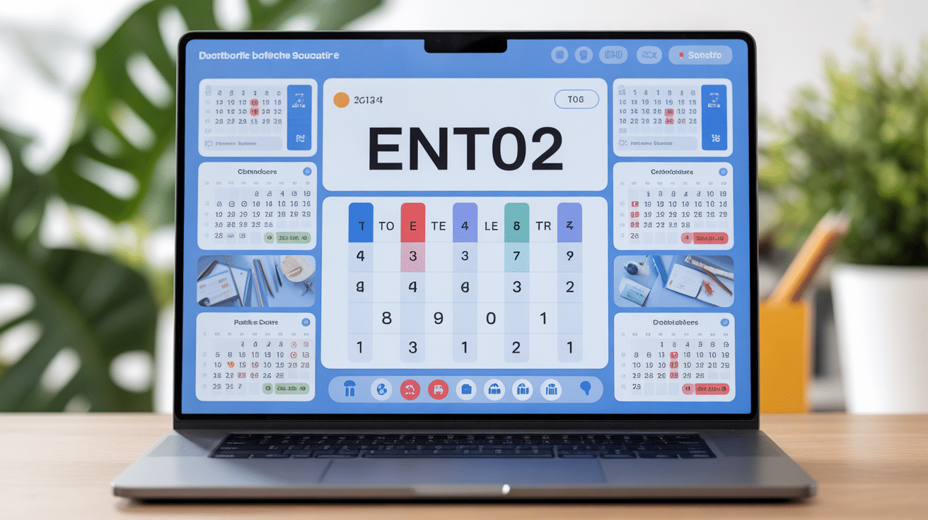 Dashboard ENT02 sur ordinateur