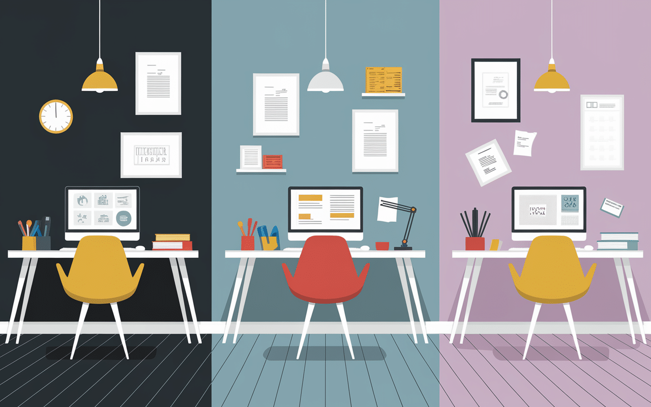 Scène de bureau métiers en Q populaires