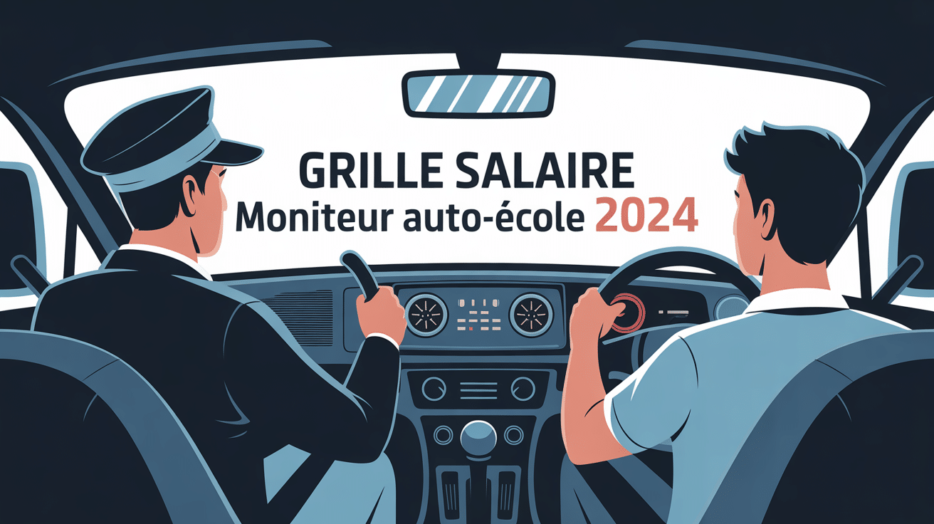 Grille salaire moniteur auto-école 2024 silhouette en voiture