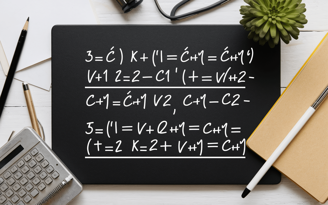 Formule sur tableau noir pour calcul de moyenne