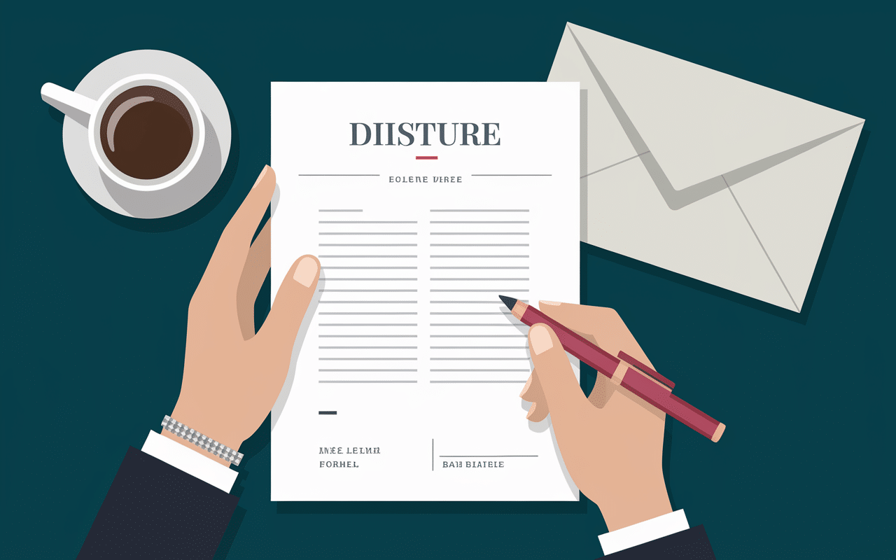 Document modèle de lettre et enveloppe