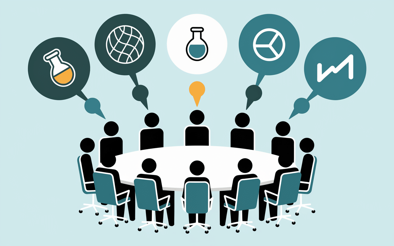 Illustration de silhouettes en networking professionnel