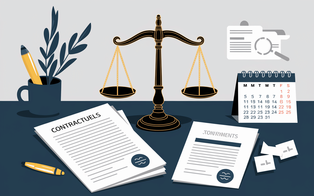 Balance de justice et documents CDD