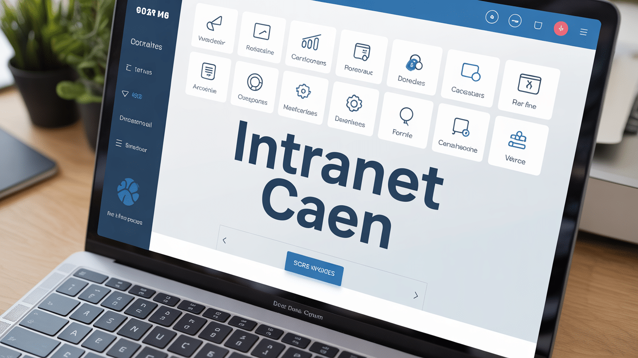 Interface portail intranet Caen écran épuré