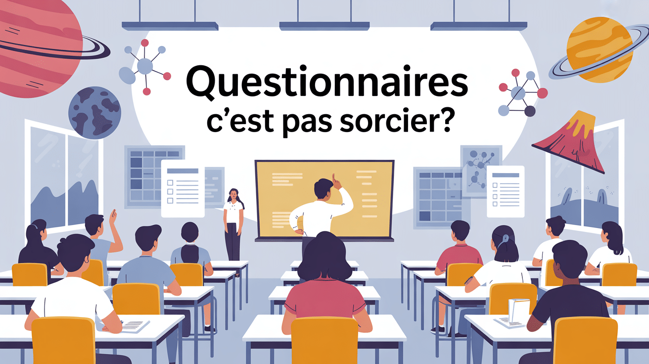 Salle de classe avec questionnaires c'est pas sorcier