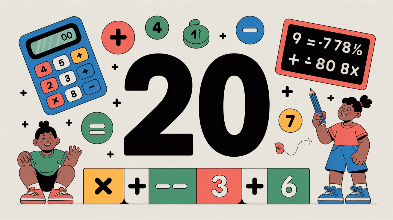 illustration tables de 20 chiffres et calculs