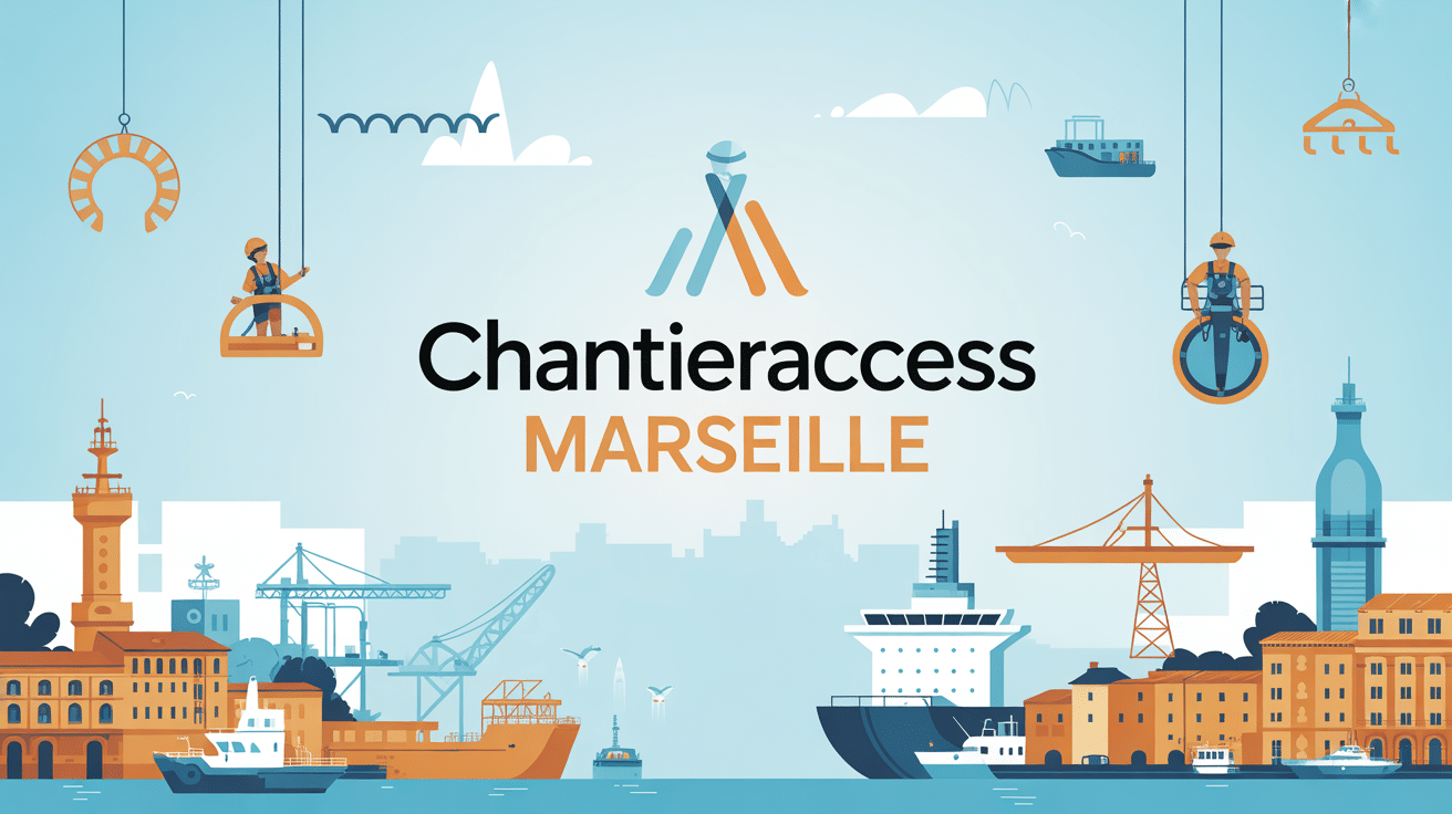 Ville portuaire Marseille techniciens Chantieraccess en hauteur