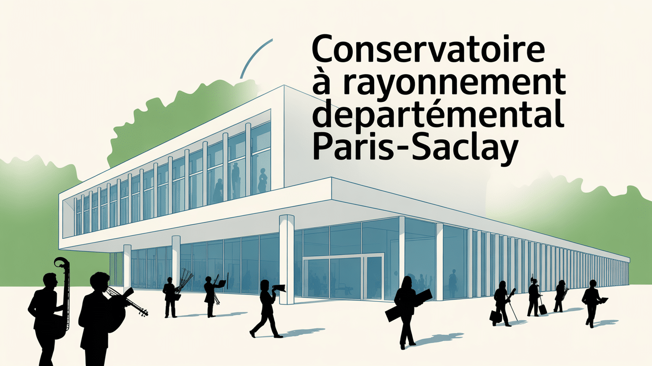 conservatoire à rayonnement départemental paris-saclay vue bâtiment moderne étudiants