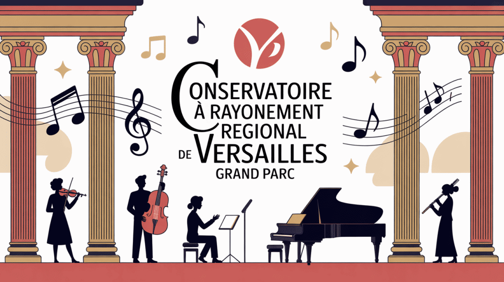 conservatoire à rayonnement régional de versailles grand parc illustration stylisée