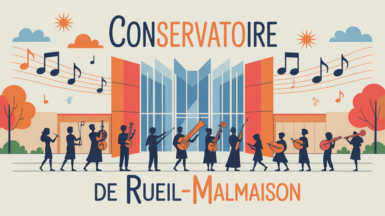 conservatoire rueil malmaison illustration facade moderne élèves