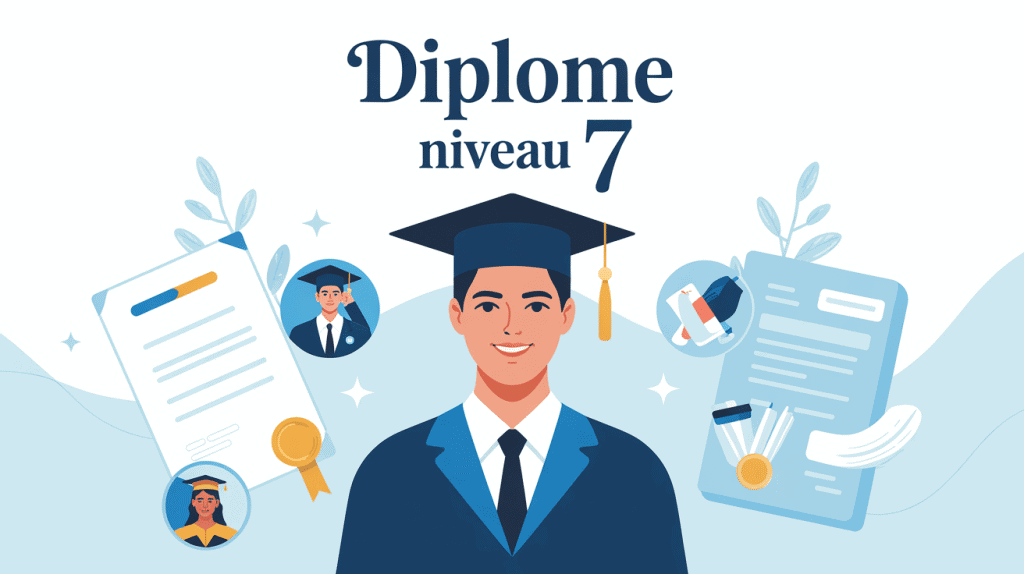 illustration diplôme niveau 7 graduation excellence