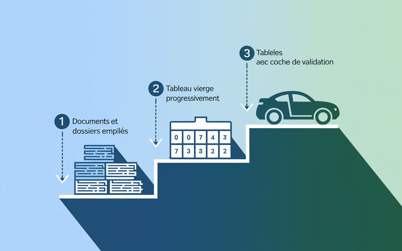 étapes tableau de caractérisation stmg en schéma escalier
