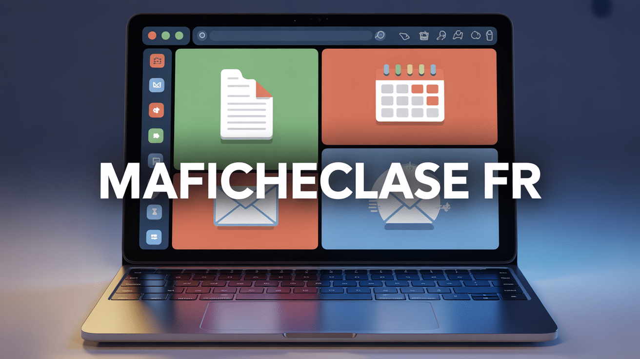 interface maficheclasse fr écran ordinateur sections colorées