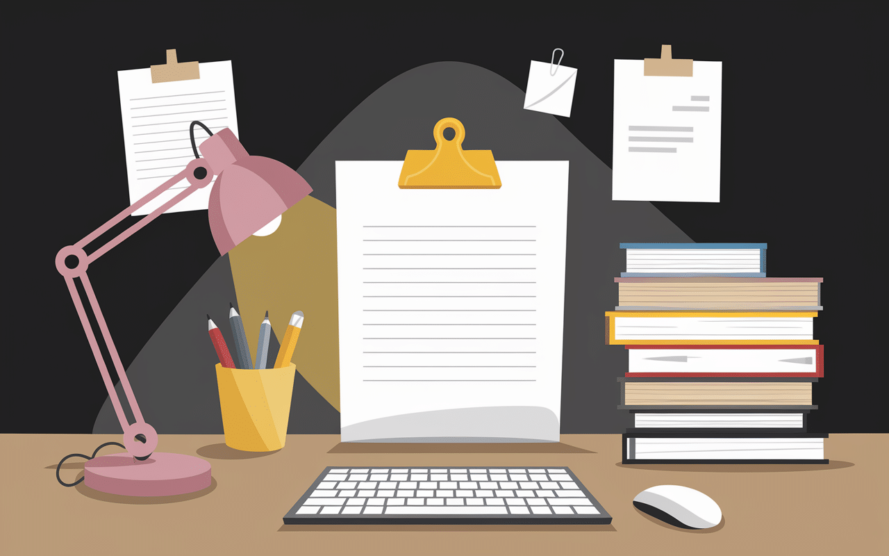 Bureau avec lettre et stylo, lettre de demission pour un lycée