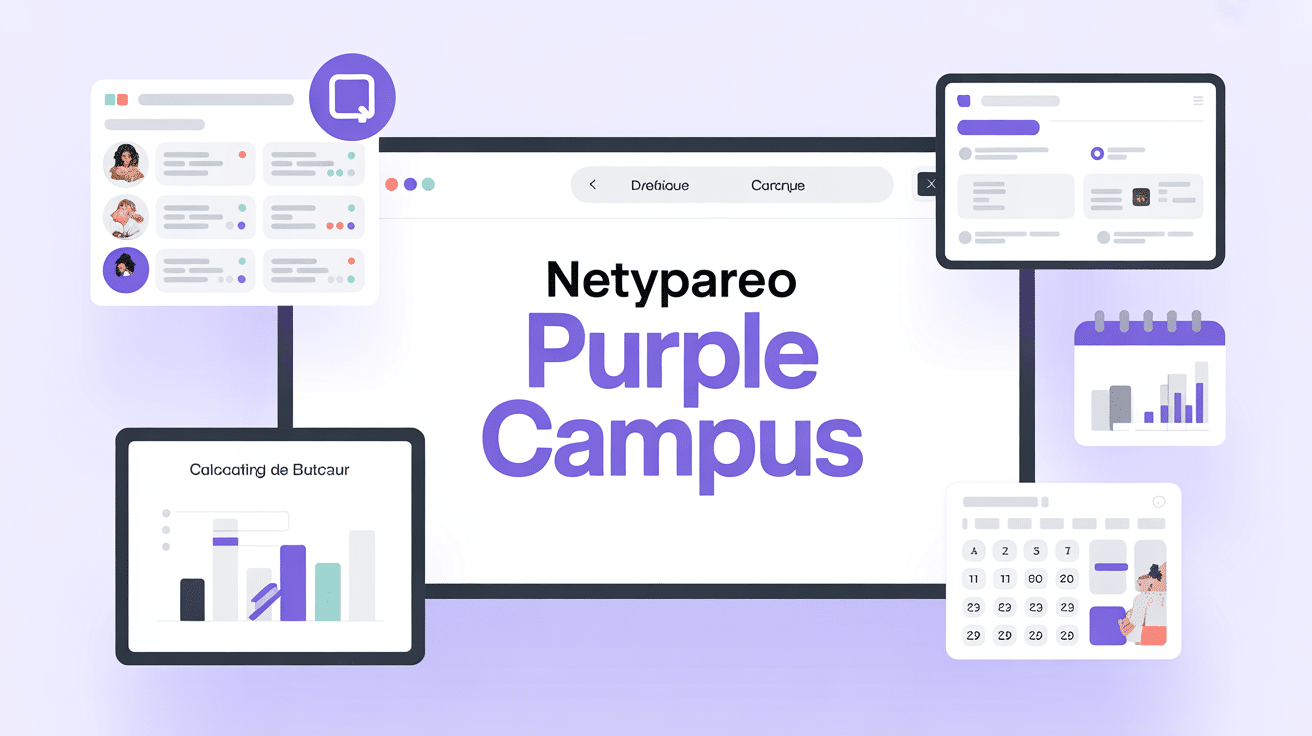 Interface ENT Netypareo Purple Campus sur écrans