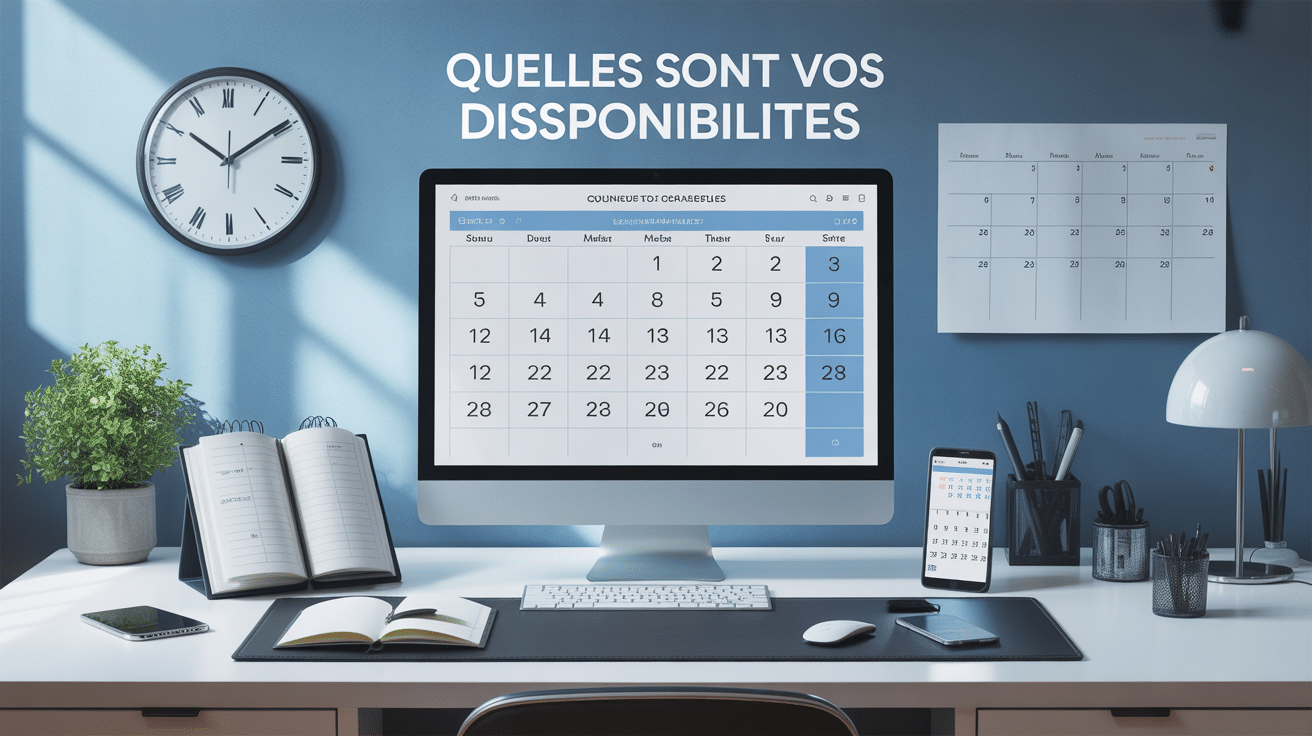 Quelles sont vos disponibilités sur un calendrier numérique et bureau
