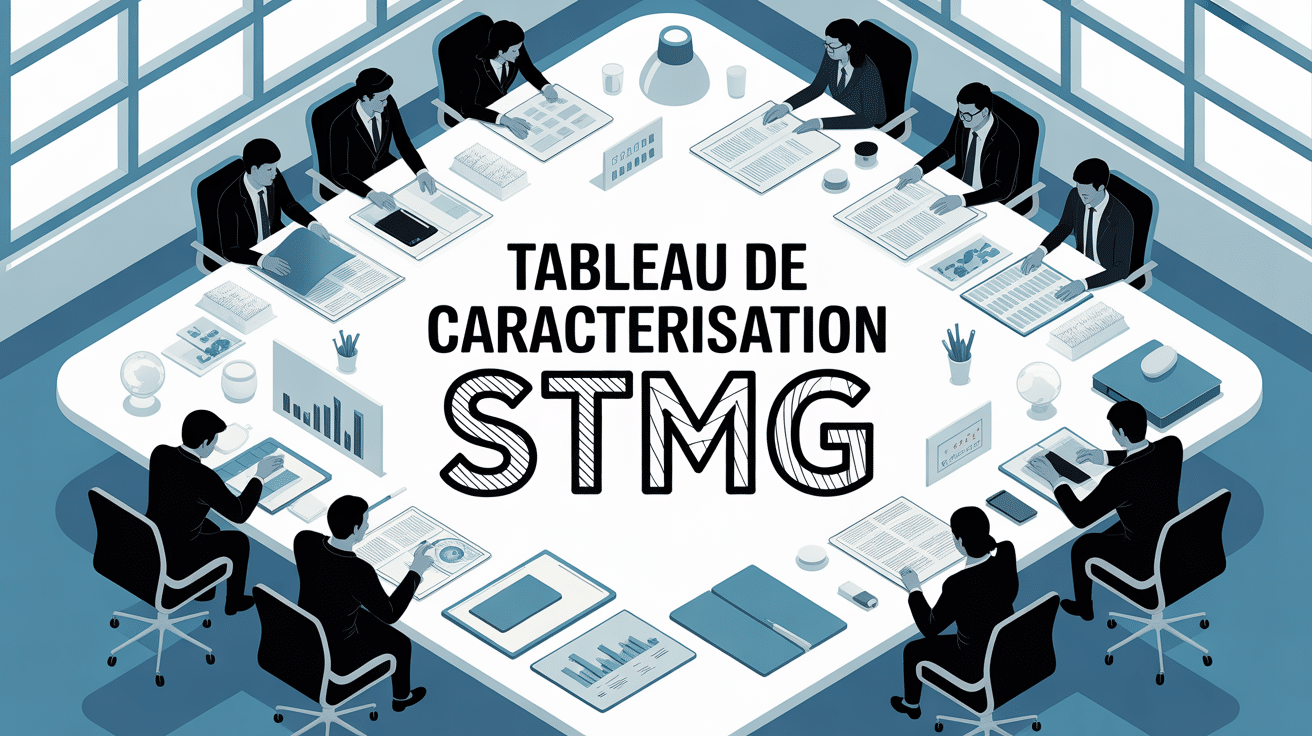 tableau de caractérisation stmg sur une table de bureau moderne