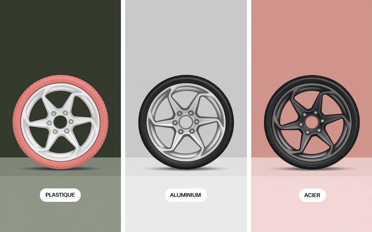 Comparaison visuelle de trois hubs harnes matériaux distincts