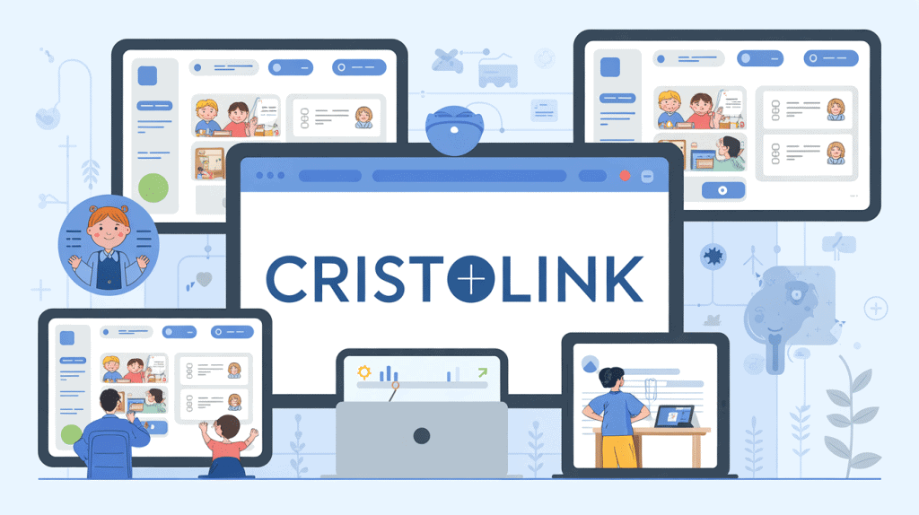 Interface cristolink sur ecrans pour gestion scolaire