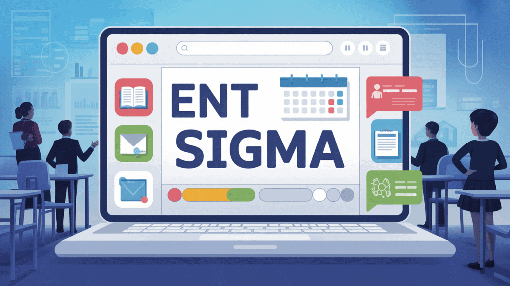 interface ent sigma sur ordinateur avec icones educatives