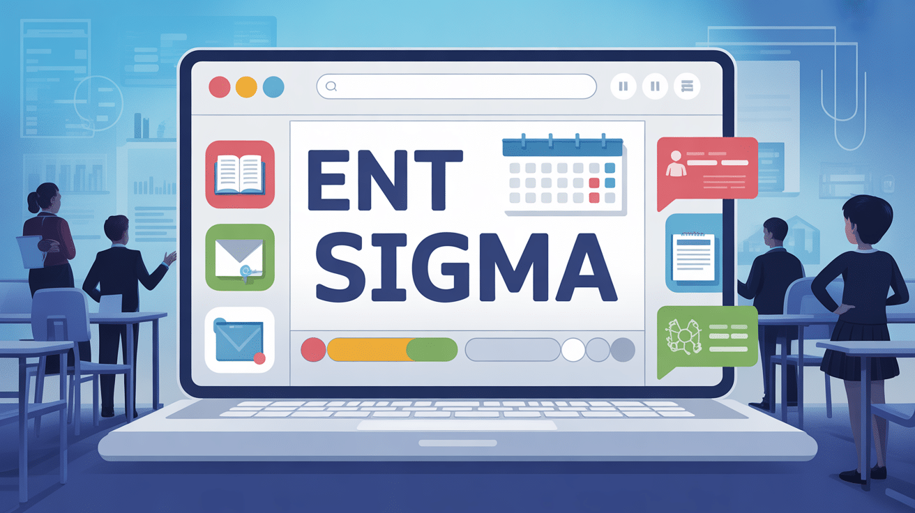 interface ent sigma sur ordinateur avec icones educatives