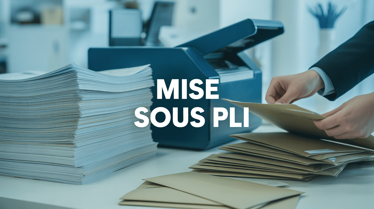 Mise sous pli professionnelle bureau moderne machine automatique