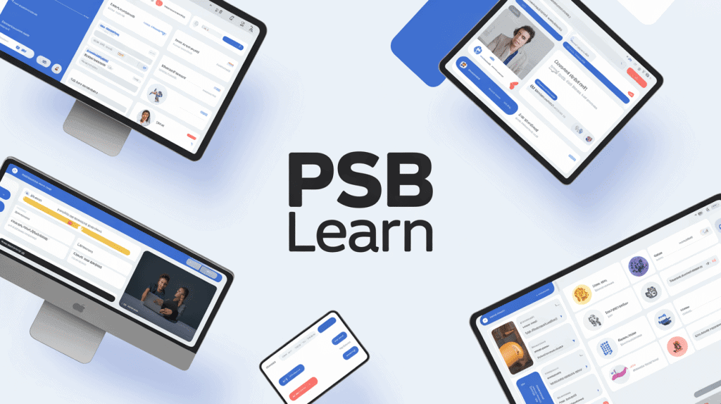 Interface psb learn moderne tableau de bord educatif