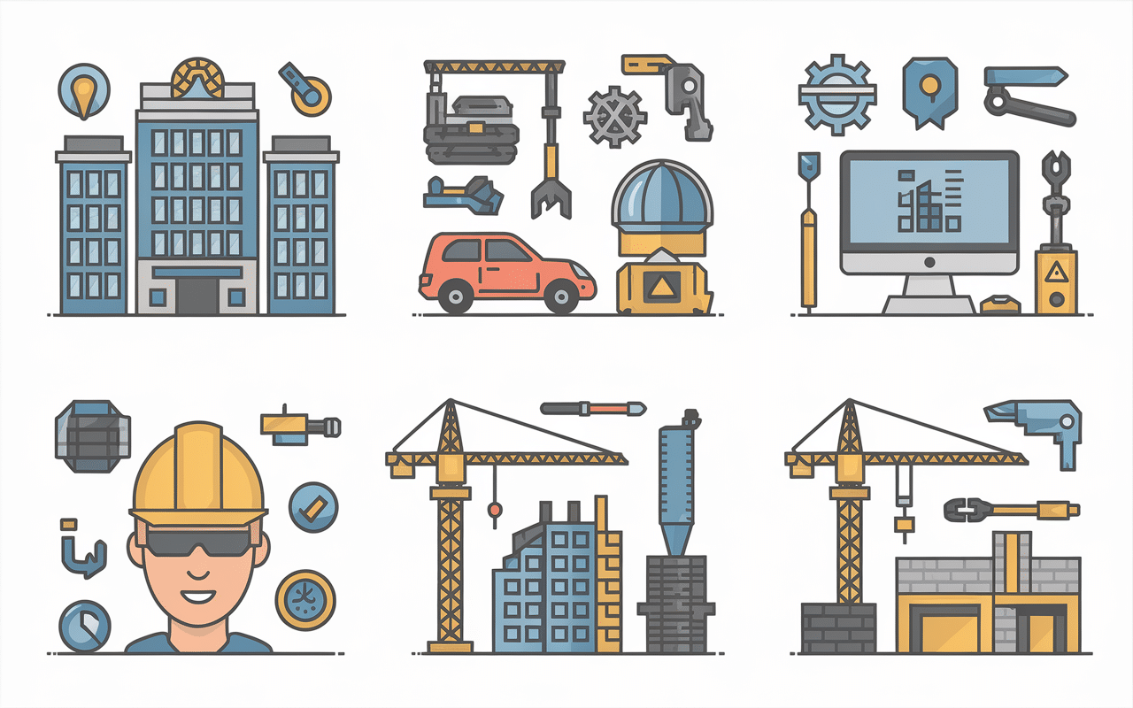 Divers secteurs metier en g illustration vectorielle