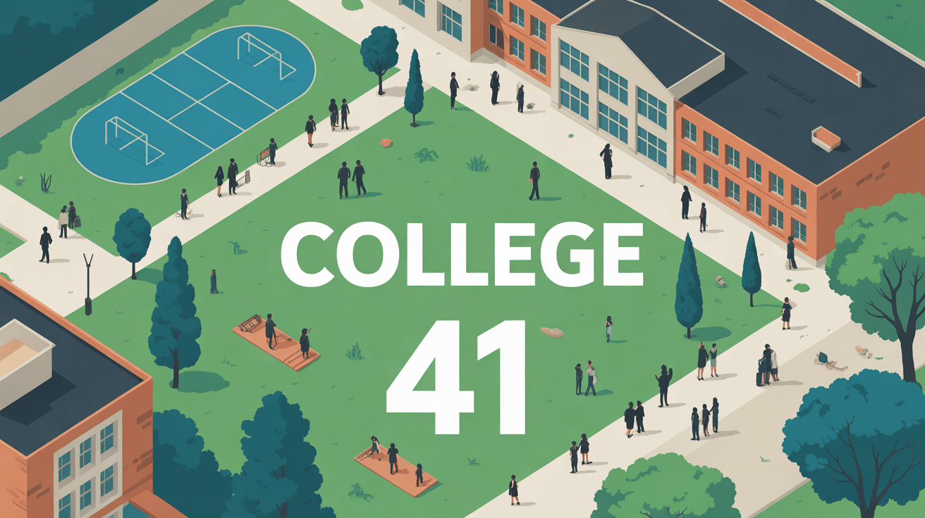 Vue d'ensemble du college 41 depuis le ciel