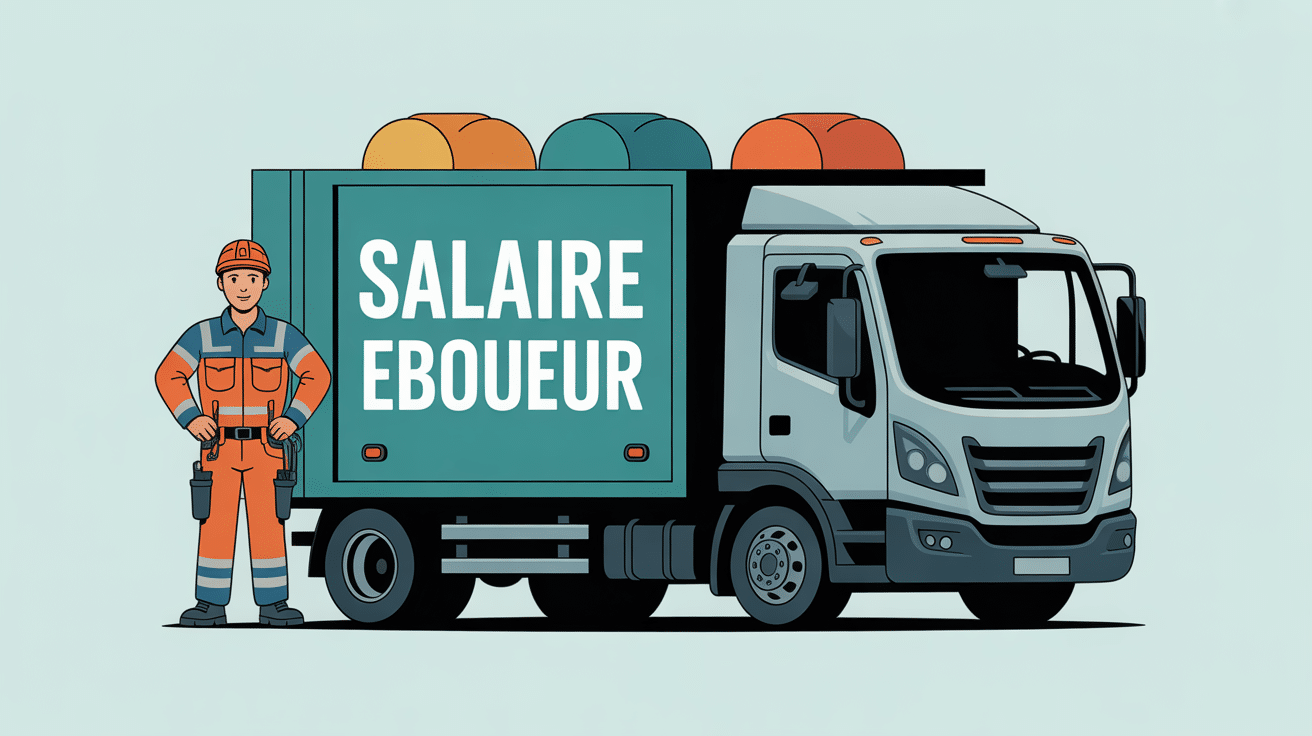 Illustration salaire éboueur agent collecte camion