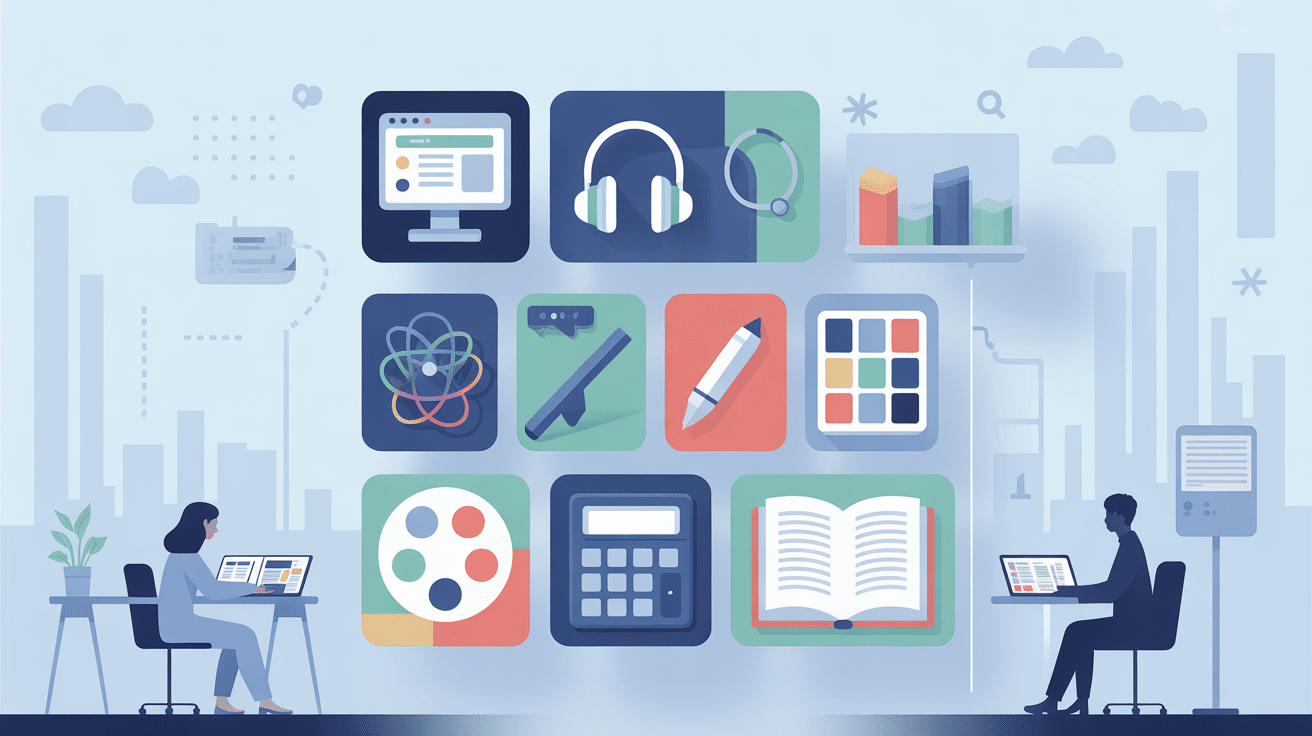 Icônes métiers pour travailler de chez soi