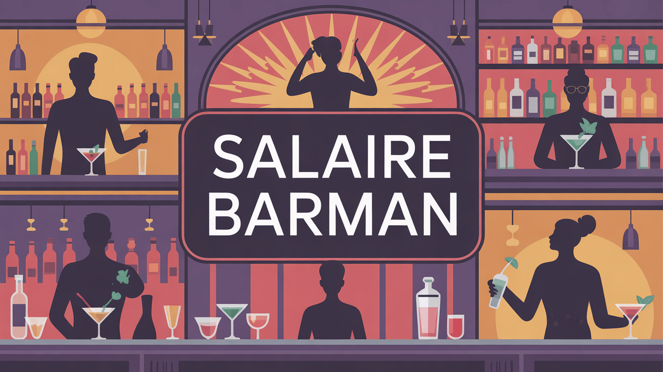 illustration barman salaire différents bars 2025