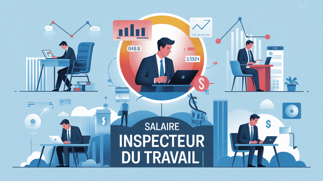Illustration inspecteur du travail salaire environnement dynamique