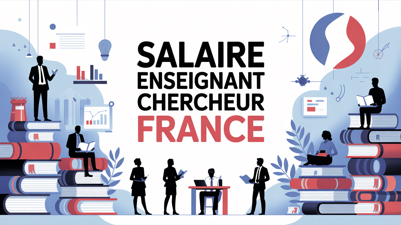 salaire enseignant chercheur France, illustration académique livres graphiques