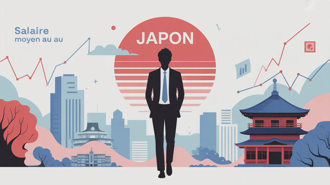 illustration marché du travail salaire moyen au japon