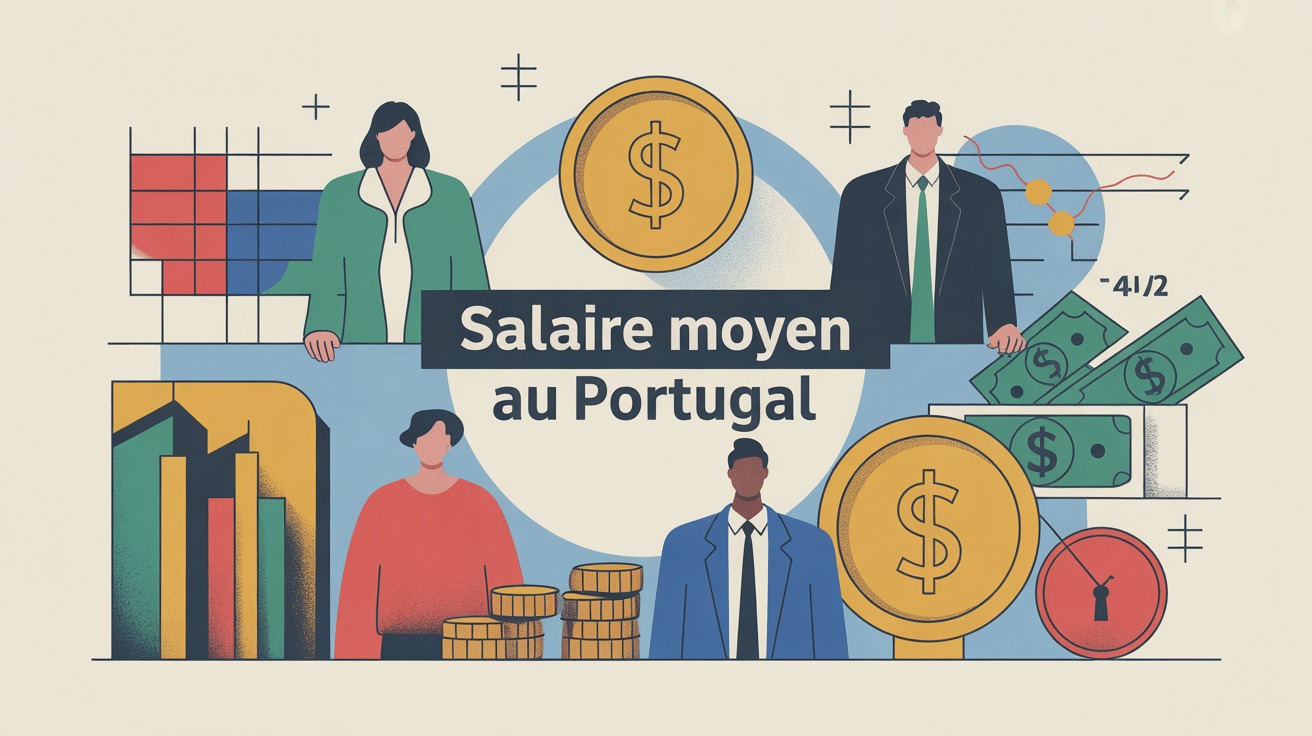 illustration stylisée salaire moyen au portugal