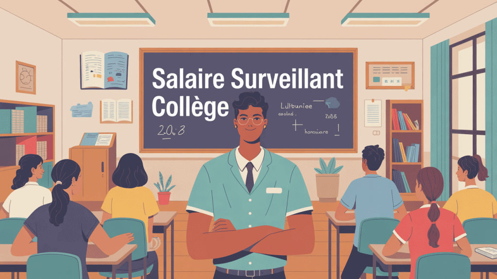 illustration salaire surveillant collège ambiance école