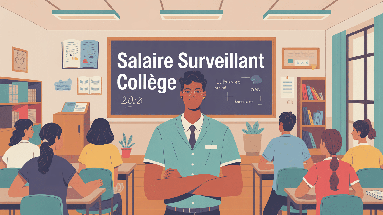 illustration salaire surveillant collège ambiance école