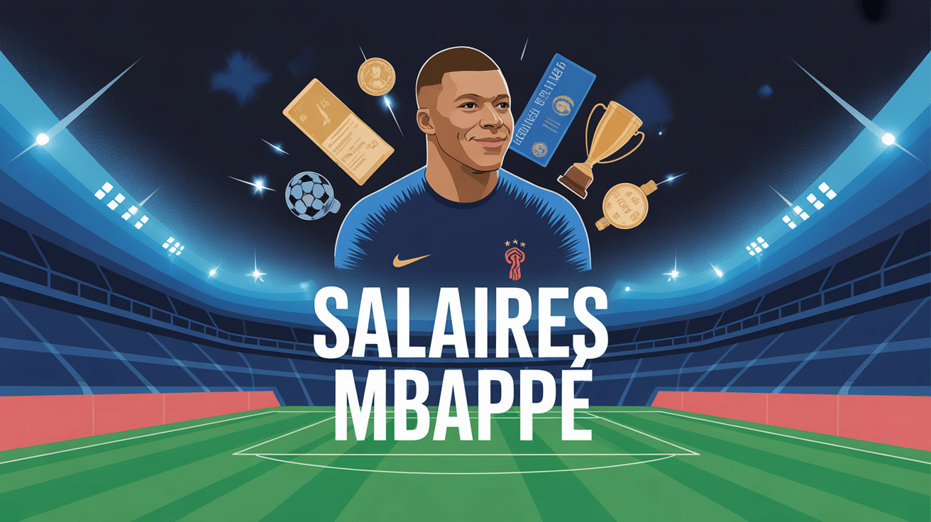 salaires mbappe, illustration dynamique football et fortune