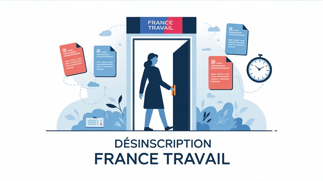 comment se désinscrire de france travail illustration vectorielle moderne